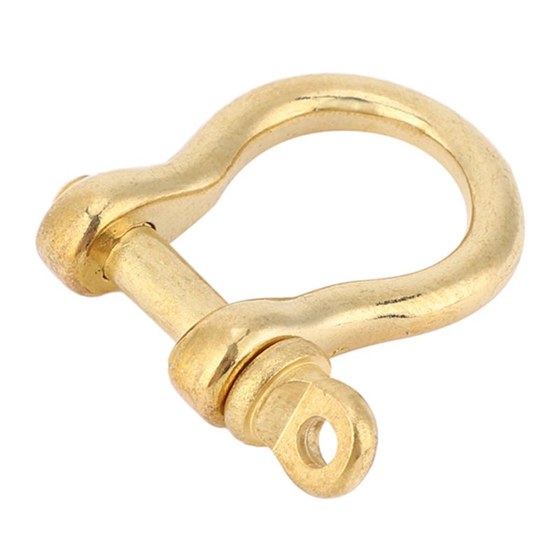 Hztyyier 2Pcs D-Ring Shackle Pure Brass Screw Pin Anchor Shackle Bow Shackle U Type Fob, 10mm - Image 4